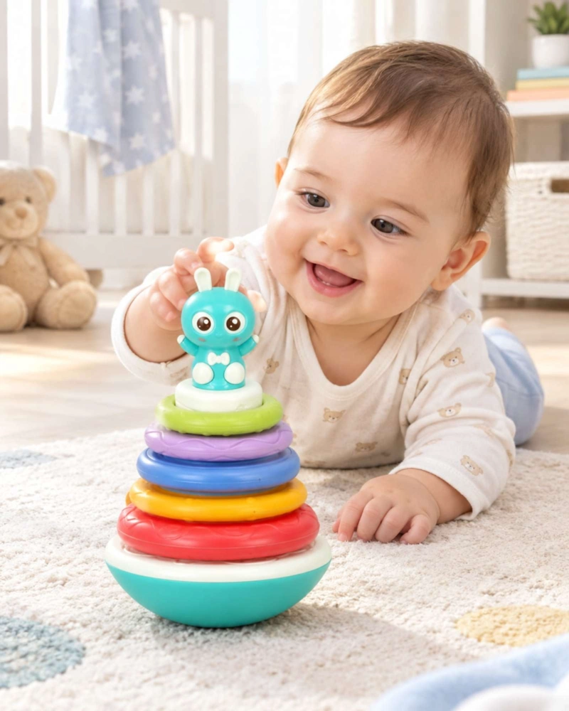 TORRE DE AROS APILABLES DIDACTICA PARA BEBE  COLORES SURTIDOS - 3
