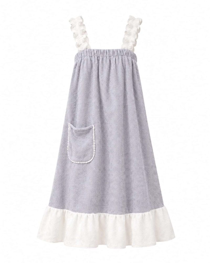 VESTIDO DE TOALLA PARA MUJER CON BOLSILLO Y TIRANTES M - 6
