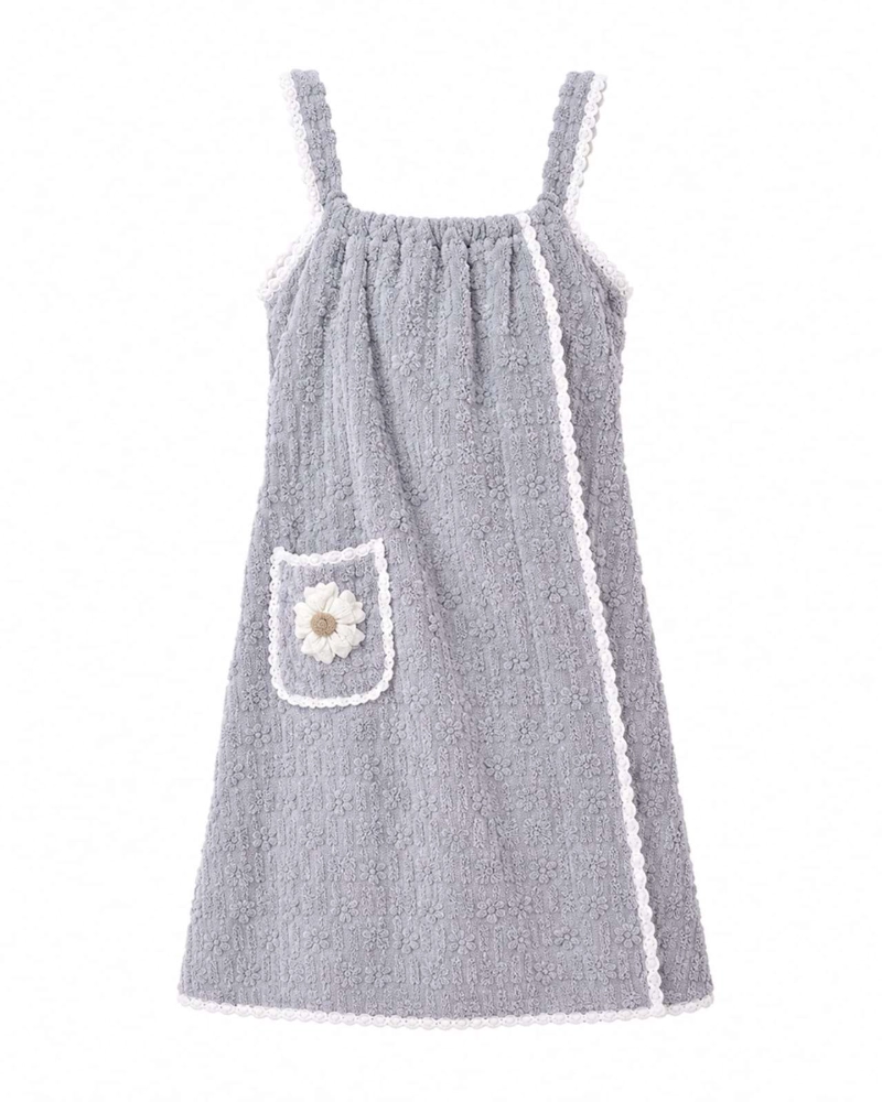 VESTIDO DE TOALLA PARA MUJER CON BOLSILLO Y TIRANTES M - 6