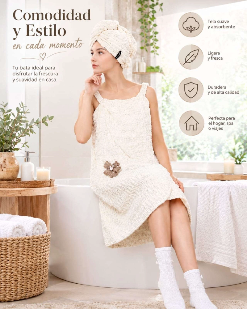 TOALLA VESTIDO PLAYERO CON TIRANTES Y BOLSILLO PARA MUJER XS - 3
