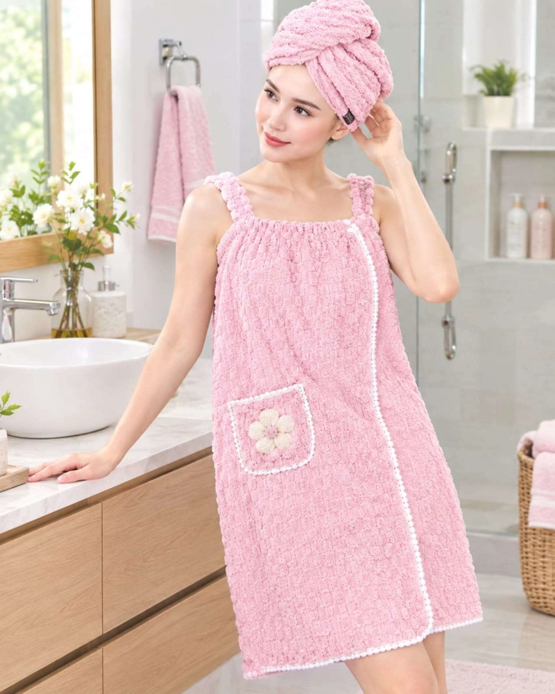 TOALLA VESTIDO PLAYERO CON TIRANTES Y BOLSILLO PARA MUJER XS - 4