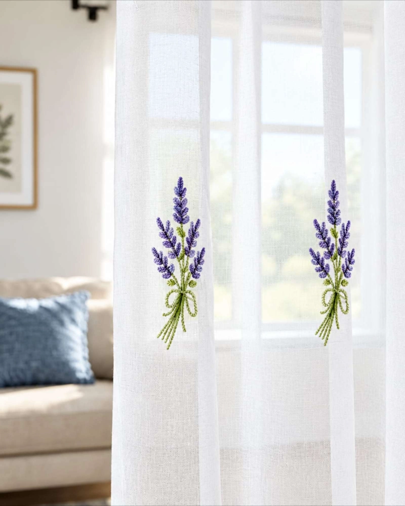 PACK 2 CORTINAS VISILLO CON BORDADOS Y OJALES 140X220CM - 4