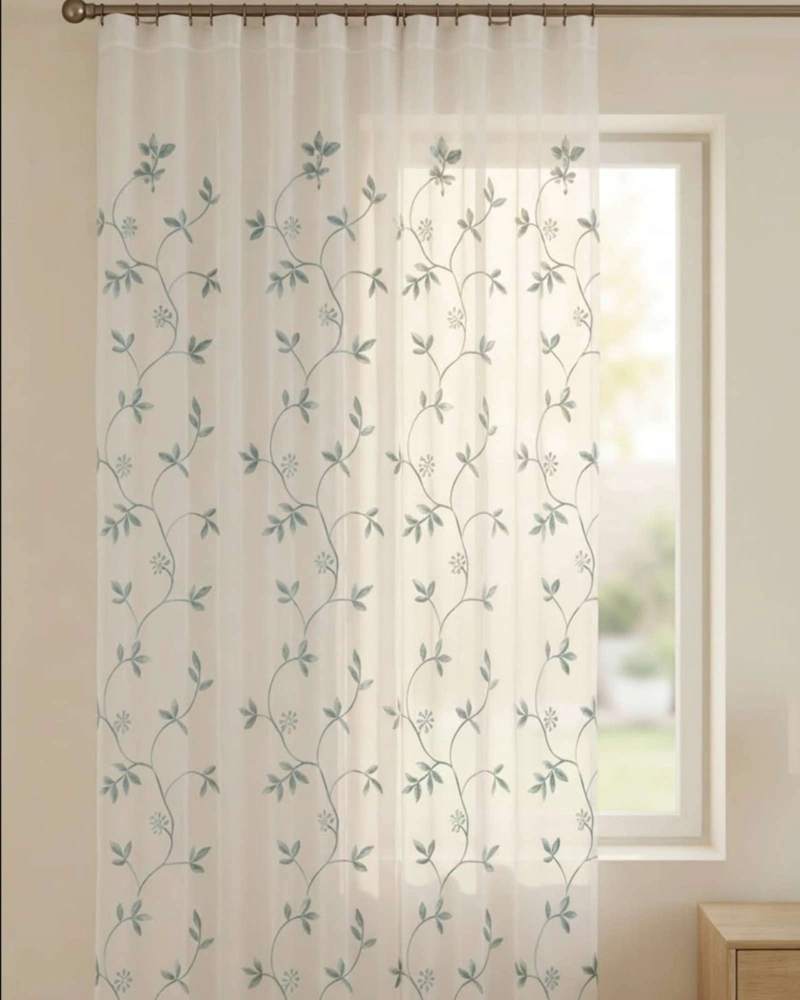 PACK 2 CORTINAS VISILLO CON BORDADOS Y OJALES 140X220CM - 4