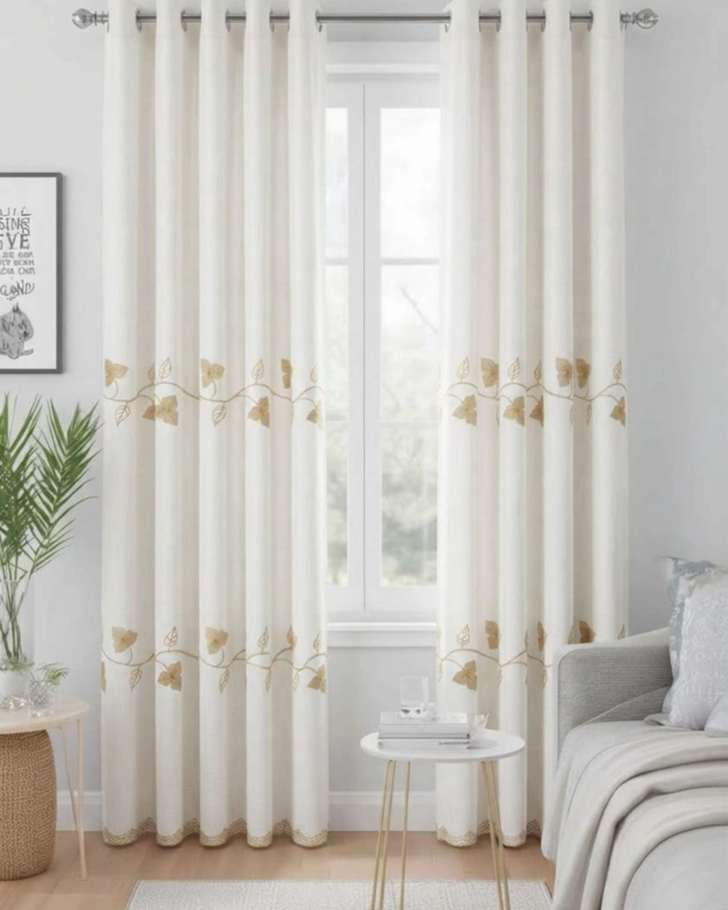 PACK 2 CORTINAS VISILLO CON BORDADOS Y OJALES 140X220CM - 5