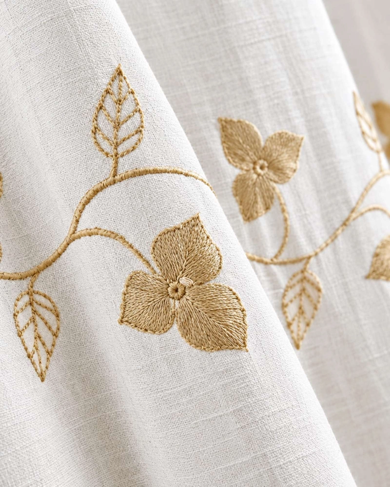 PACK 2 CORTINAS VISILLO CON BORDADOS Y OJALES 140X220CM - 4
