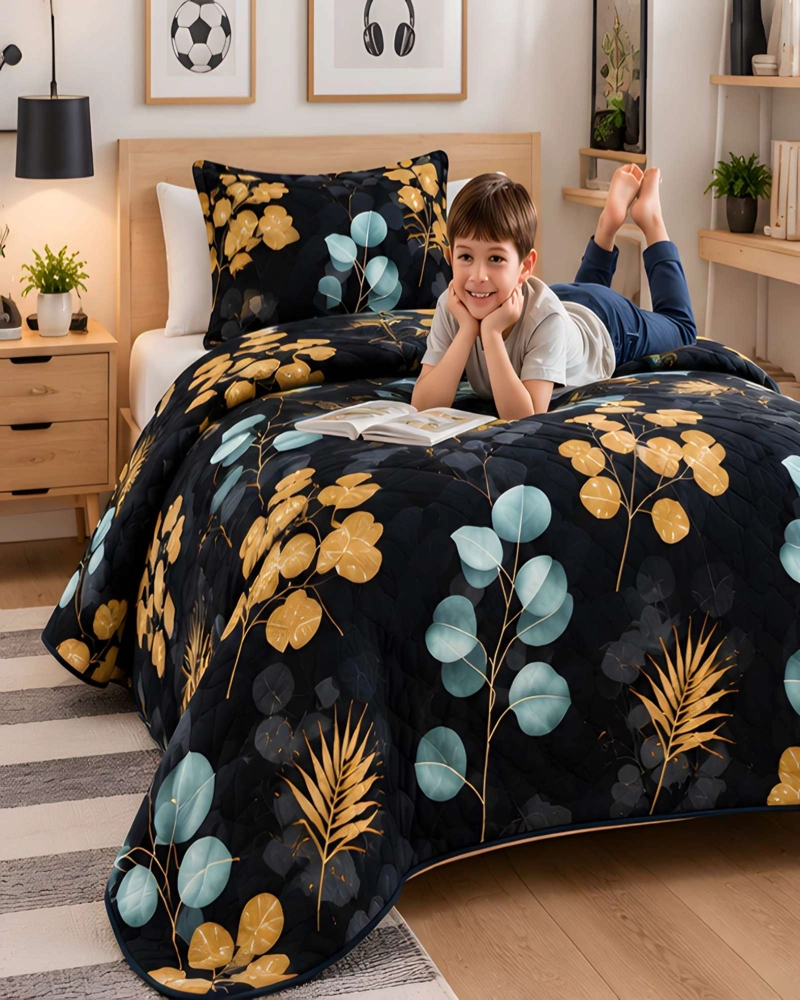 CUBRECAMA QUILT 1.5 PLAZAS PARA VERANO CON ALMOHADA INCLUIDA - 3