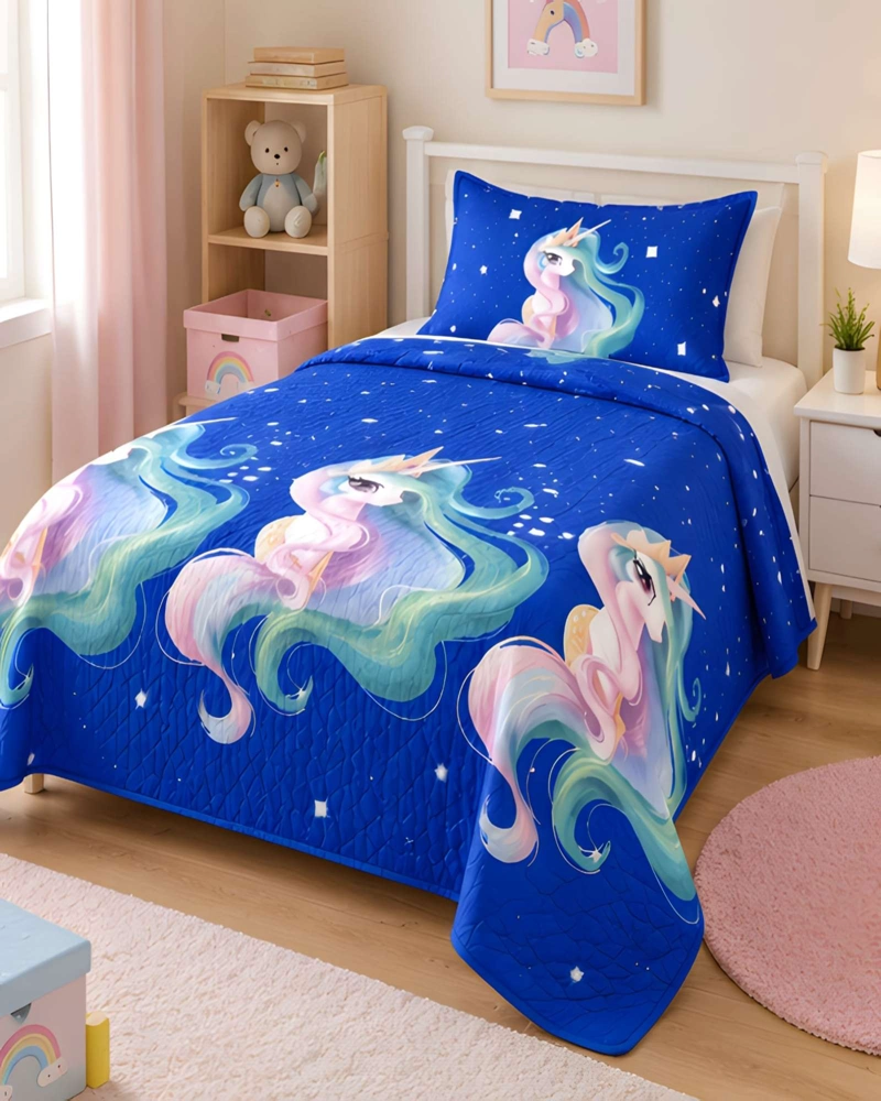 CUBRECAMA QUILT 1.5 PLAZAS PARA VERANO CON ALMOHADA INCLUIDA - 3