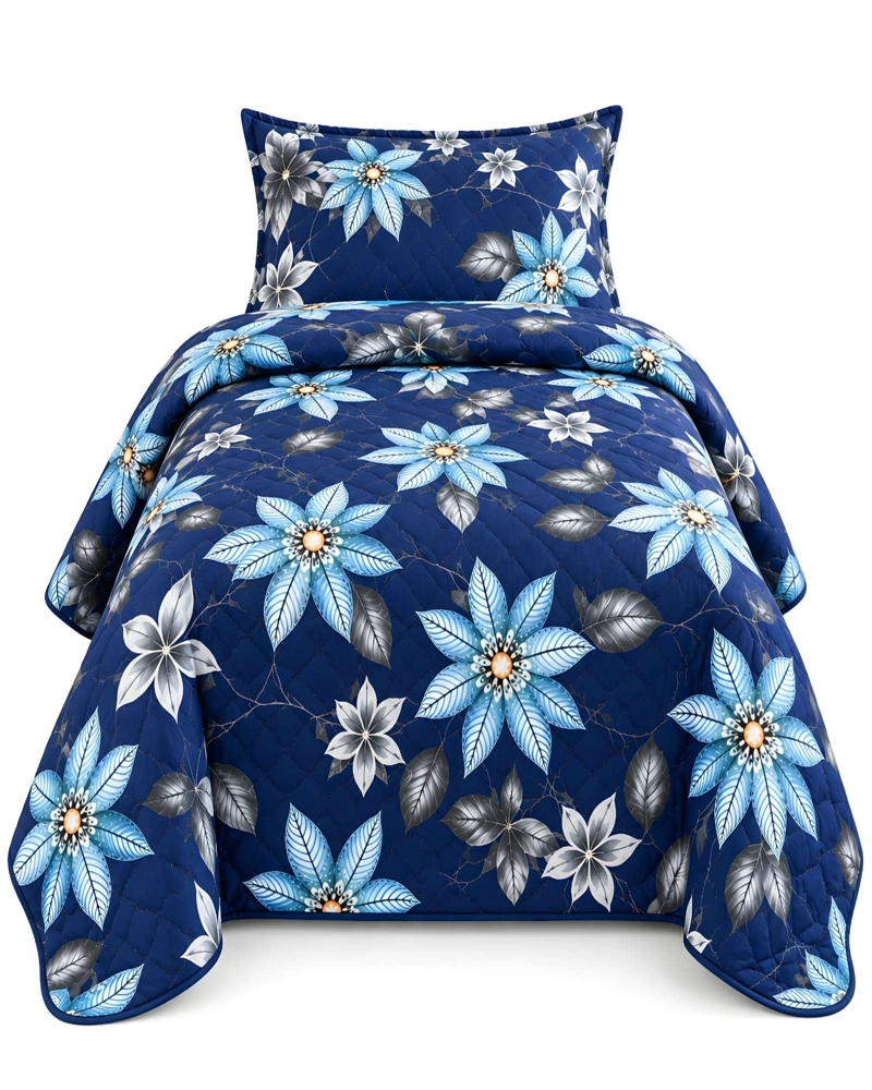 CUBRECAMA QUILT 1.5 PLAZAS PARA VERANO CON ALMOHADA INCLUIDA - 6