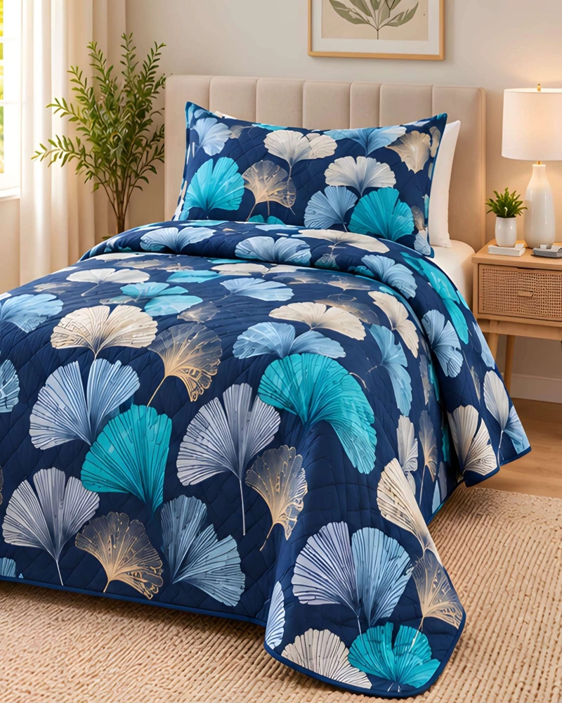 CUBRECAMA QUILT 1.5 PLAZAS PARA VERANO CON ALMOHADA INCLUIDA - 1