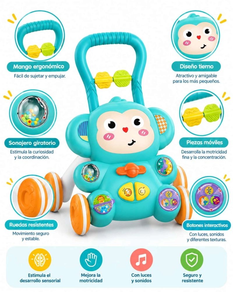 ANDADOR Y MESA DE ACTIVIDADES DIDACTICA 2 EN 1 PARA BEBE - 2