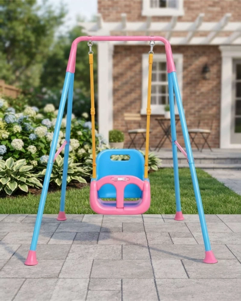 COLUMPIO INFANTIL INDIVIDUAL CON ASIENTO ERGONOMICO Y BARRA DE SEGURIDAD - 2