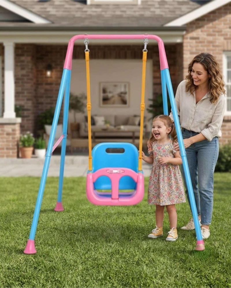 COLUMPIO INFANTIL INDIVIDUAL CON ASIENTO ERGONOMICO Y BARRA DE SEGURIDAD - 4
