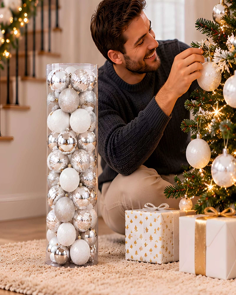 PACK DE 48 ESFERAS NAVIDEÑAS CON ACABADO DE LUJO - 3