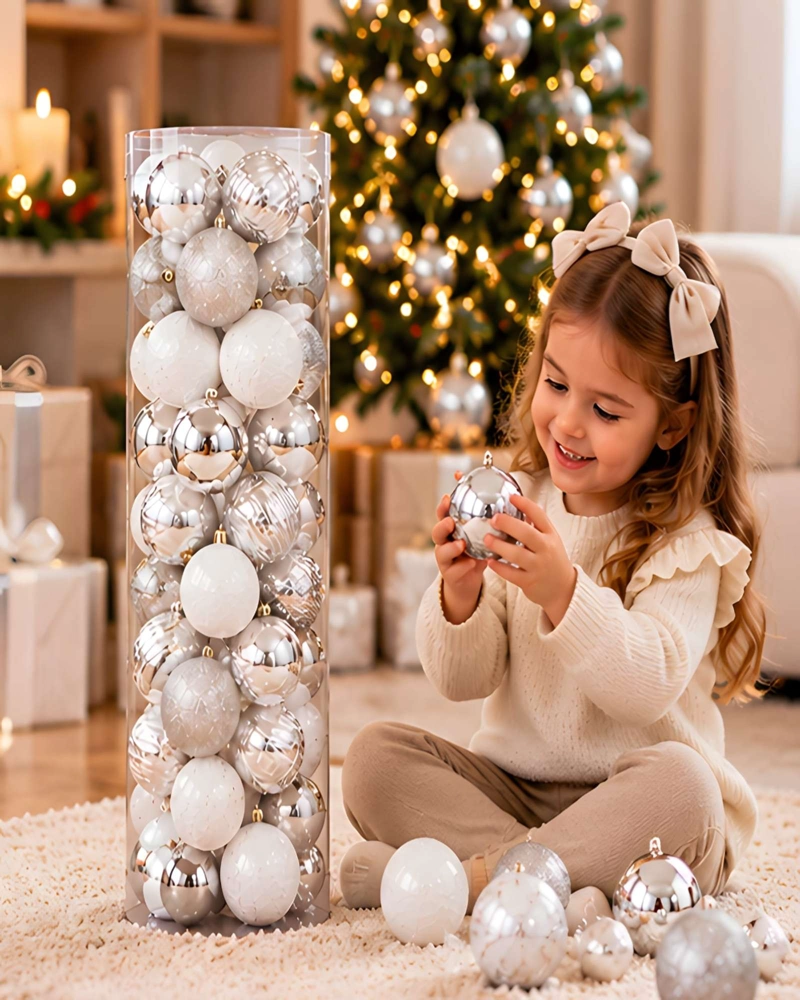 PACK DE 48 ESFERAS NAVIDEÑAS CON ACABADO DE LUJO - 4