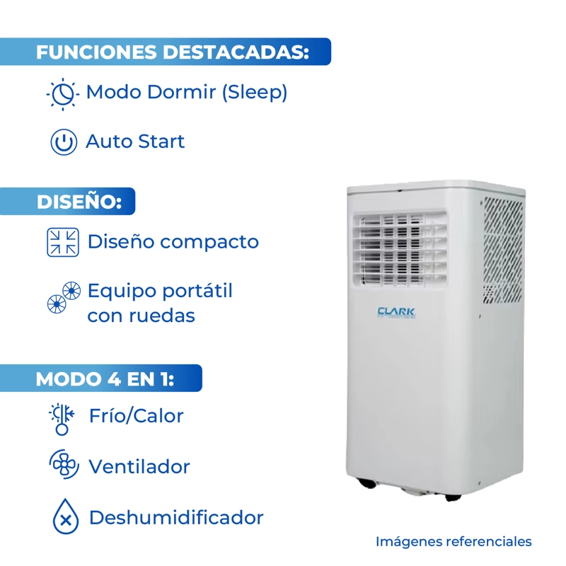 AIRE ACONDICIONADO PORTÁTIL FRÍO/CALOR 12.000 BTU - 5