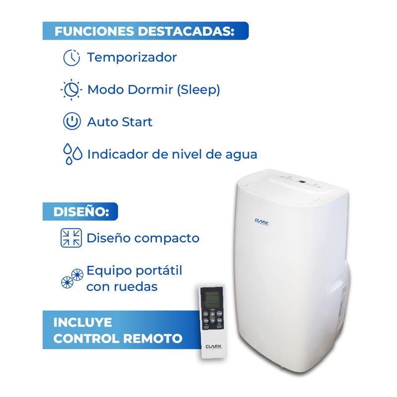 AIRE ACONDICIONADO PORTATIL 14.000 BTU FRIO/CALOR - 3