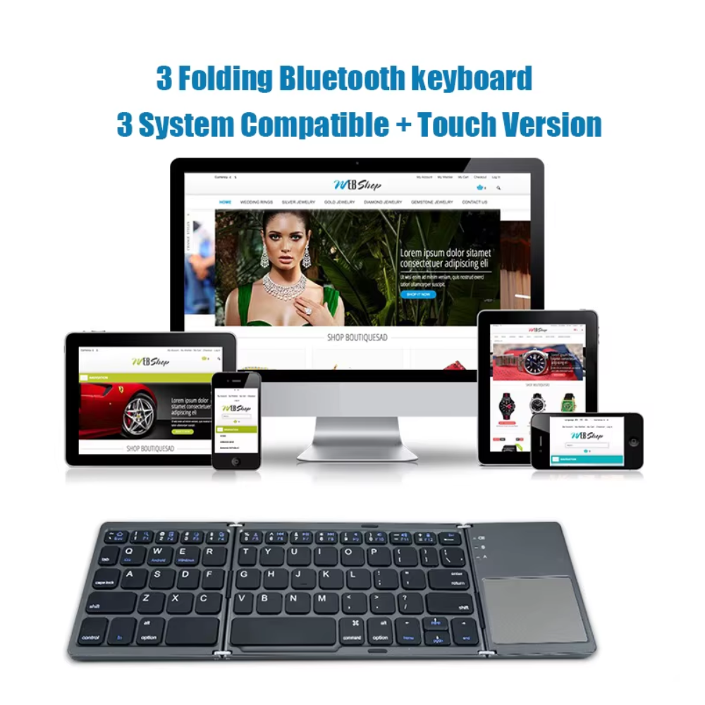 MINI TECLADO PORTATIL PLEGABLE CON Ñ TOUCHPAD - 3
