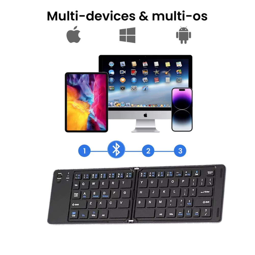 MINI TECLADO PLEGABLE ESPAÑOL PORTATIL BLUETOOTH - 3