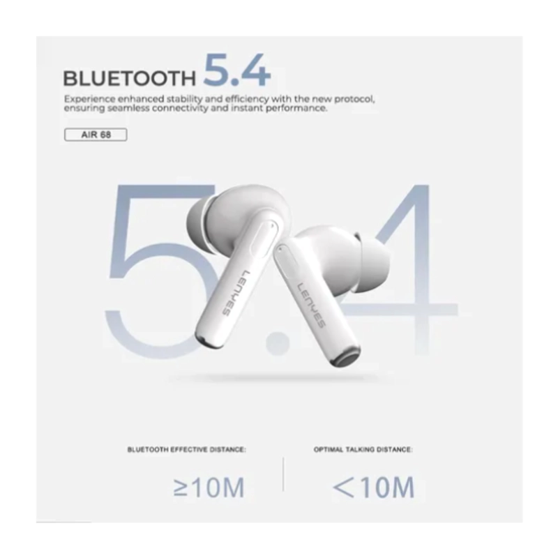 AUDIFONOS IN EAR BLUETOOTH LENYES AIR 68 BLANCOS - 3