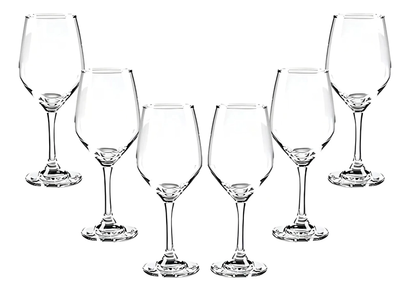 SET 6 COPAS 507ML VINO TINTO COCTEL APEROL BRUNELLO CRISTAR COLOR TRANSPARENTE - 5