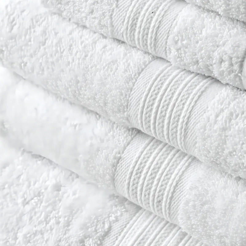 SE DE 6 TOALLAS 100% ALGODON MANO BAÑO VISITA CANNON HOME COLOR BLANCO LISA - 3