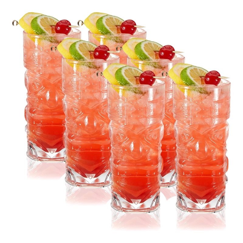SET DE 6 VASO COCTEL TIKI KANE HAWAIANO 420CC  RIGIL - 1