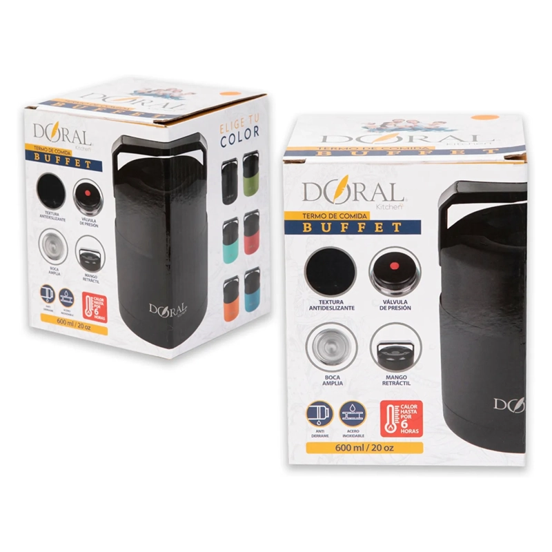 TERMO DORAL BUFFET 600 ML COMIDA ACERO INOXIDABLE - 3
