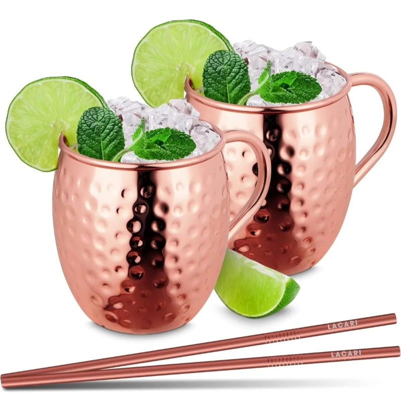 SET 4 MUG VASOS COBRE MOSCOW MULE COCTEL 500ML - 2