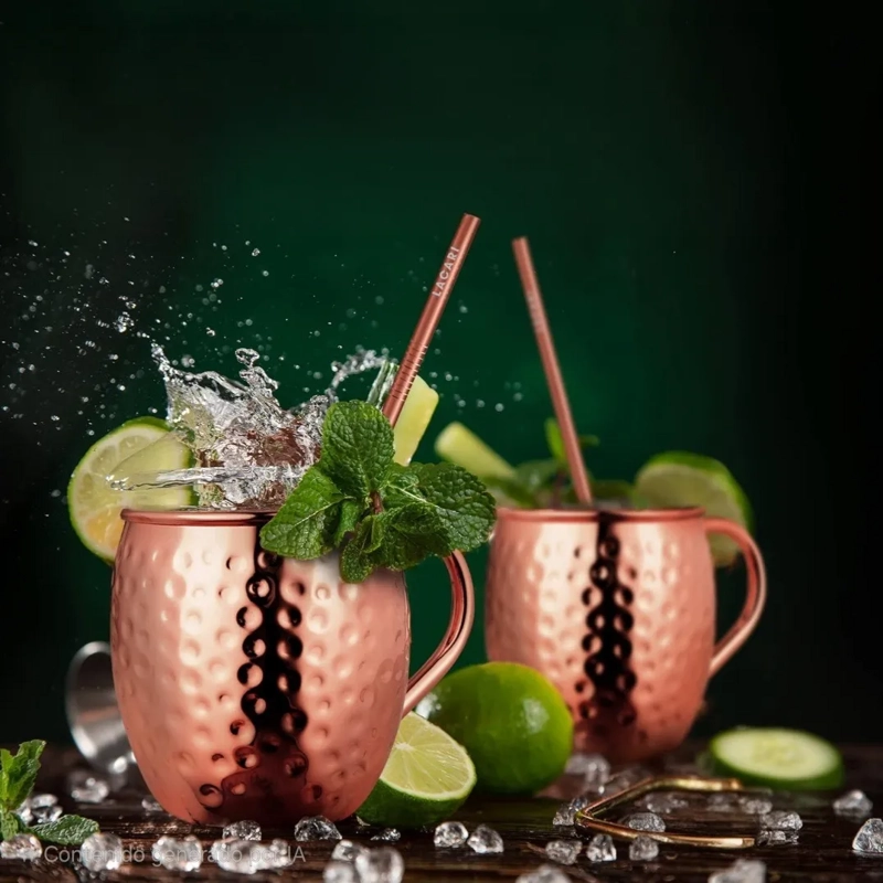 SET 4 MUG VASOS COBRE MOSCOW MULE COCTEL 500ML - 4