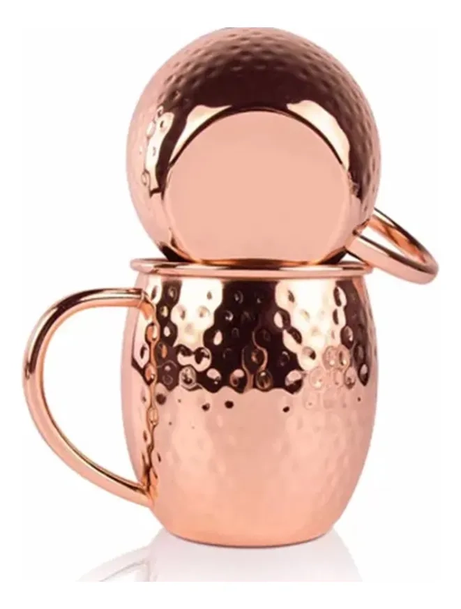 SET 4 MUG VASOS COBRE MOSCOW MULE COCTEL 500ML - 5