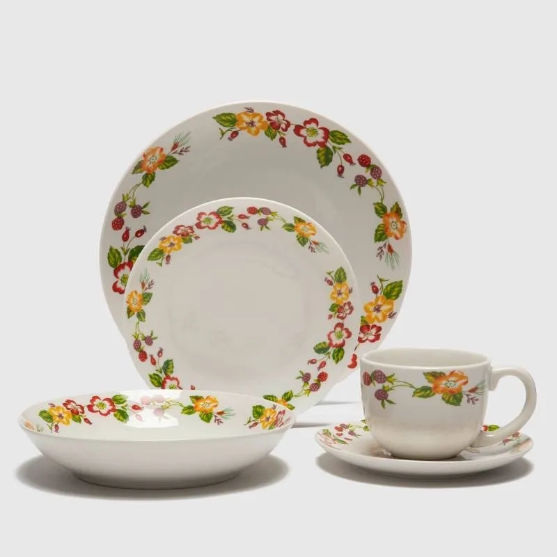 JUEGO DE VAJILLAS PORCELANA 30 PIEZAS DORAL - 1