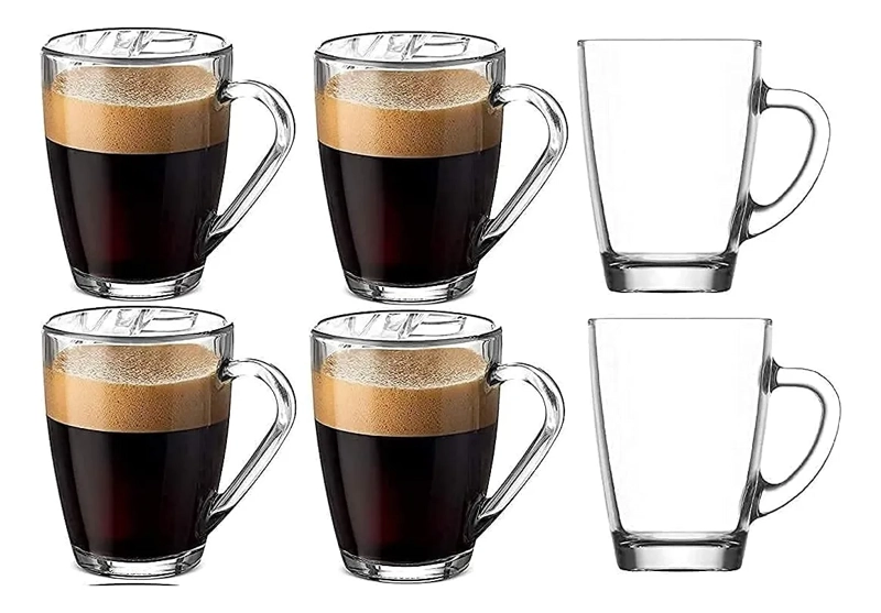 TAZAS DE CAFE TE  VIDRIO 200ML PREMIUM X6 - 1