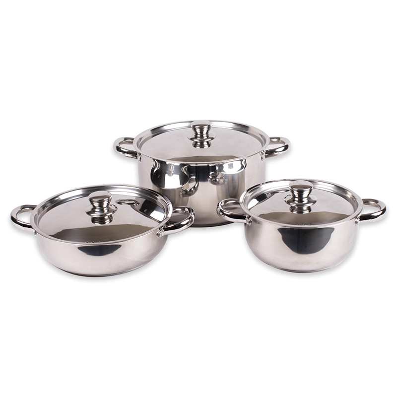 BATERIA DE COCINA 6 PIEZAS MALAGA ACERO INOXIDABLE CON TAPAS DORAL - 1