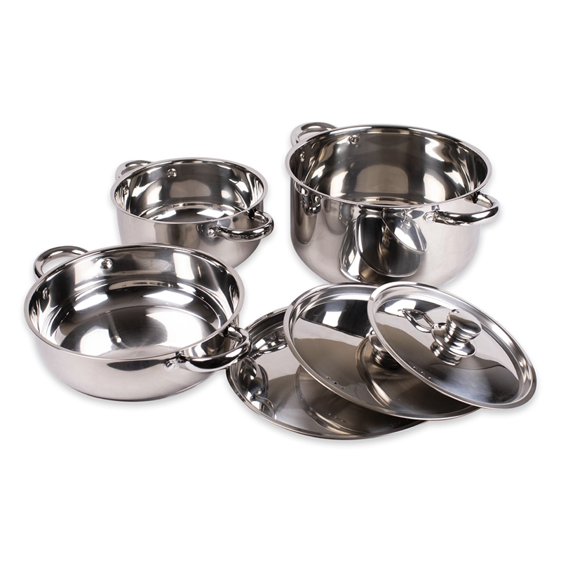 BATERIA DE COCINA 6 PIEZAS MALAGA ACERO INOXIDABLE CON TAPAS DORAL - 2
