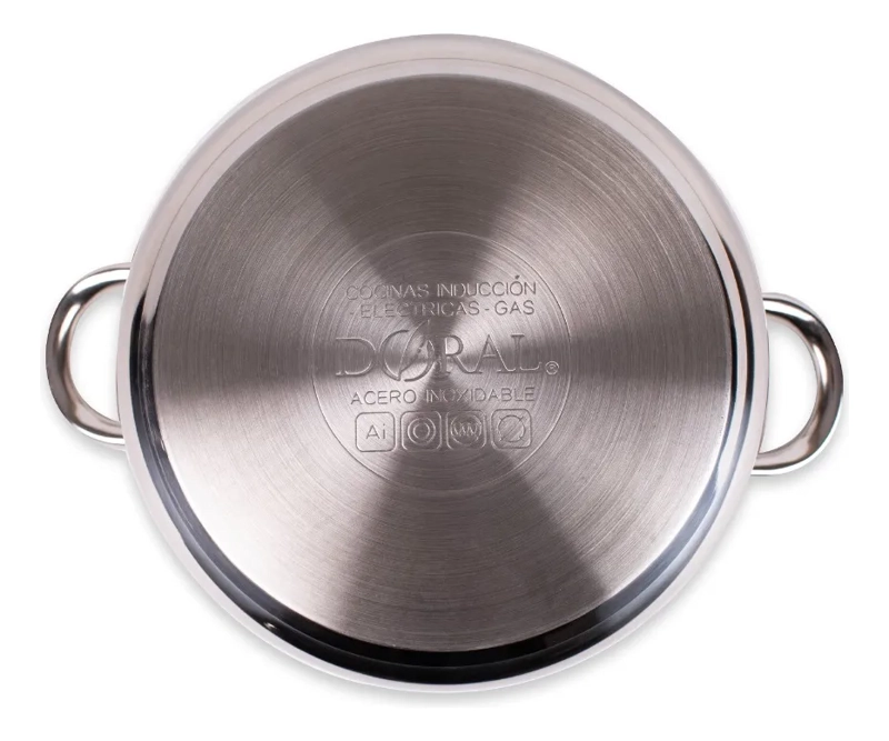 BATERIA DE COCINA 6 PIEZAS MALAGA ACERO INOXIDABLE CON TAPAS DORAL - 4