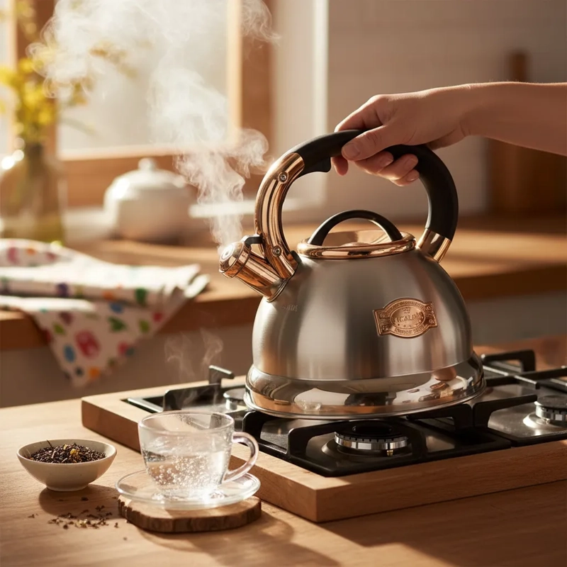 TETERA SILBADORA ACERO INOXIDABLE VICALINA COCINA, 3 LITROS - 4