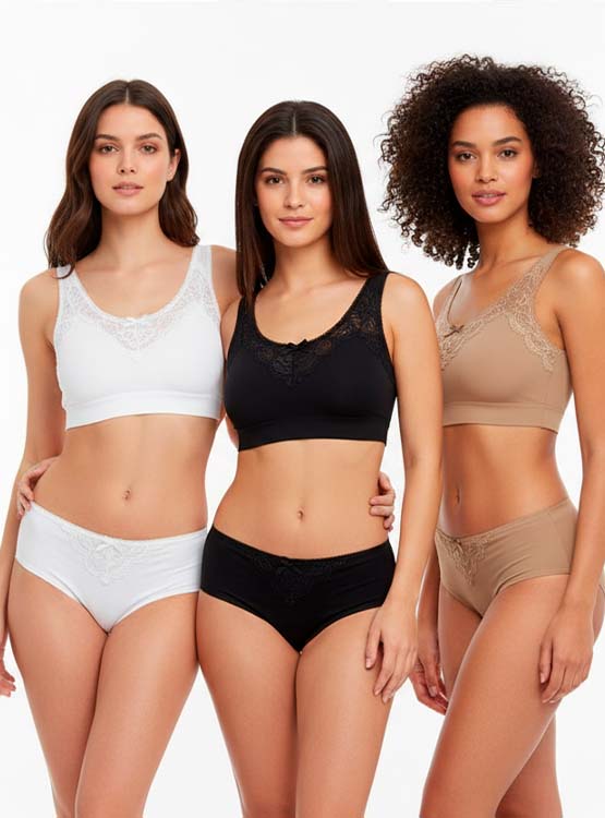 PACK DE 3 CALZON BASICO ENCAJE MUJER JOCKEY - 1