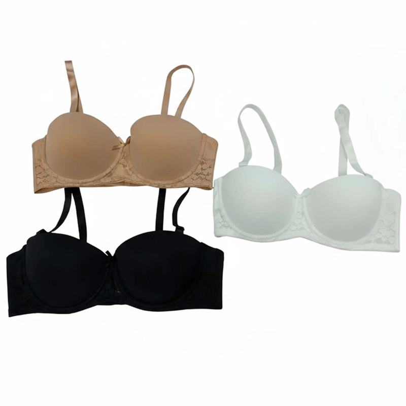 PACK DE 3 SOSTENES STRAPLESS CON ENCAJE Y COPAS PREFORMADAS / TIRANTES DESMONTABLES JOCKEY - 3
