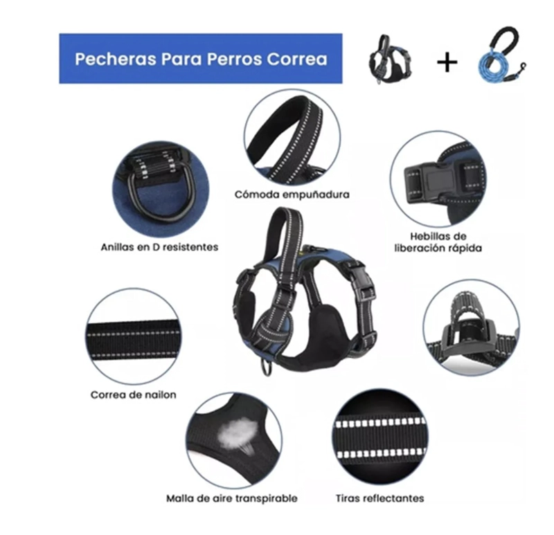 ARNES PERRO AJUSTABLE REFLECTANTES CON CORREAS L - 3