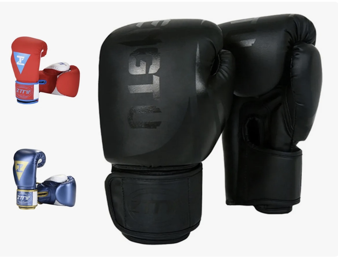 GUANTES DE BOXEO PROFESIONAL DE ALTA CALIDAD NEGRO - 1