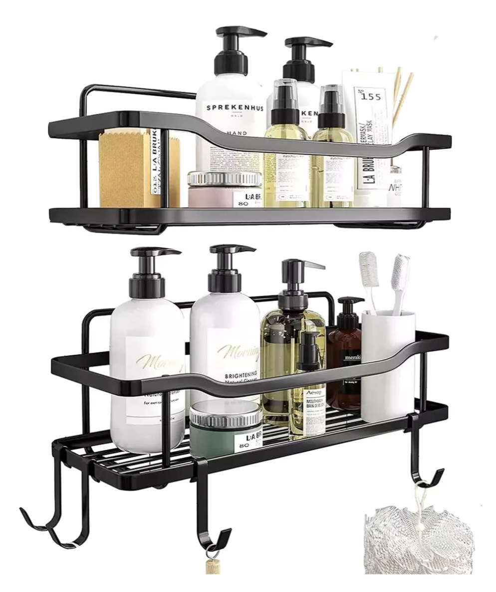 ORGANIZADOR DE DUCHA ADHESIVO SET 2 INOXIDABLE - 1