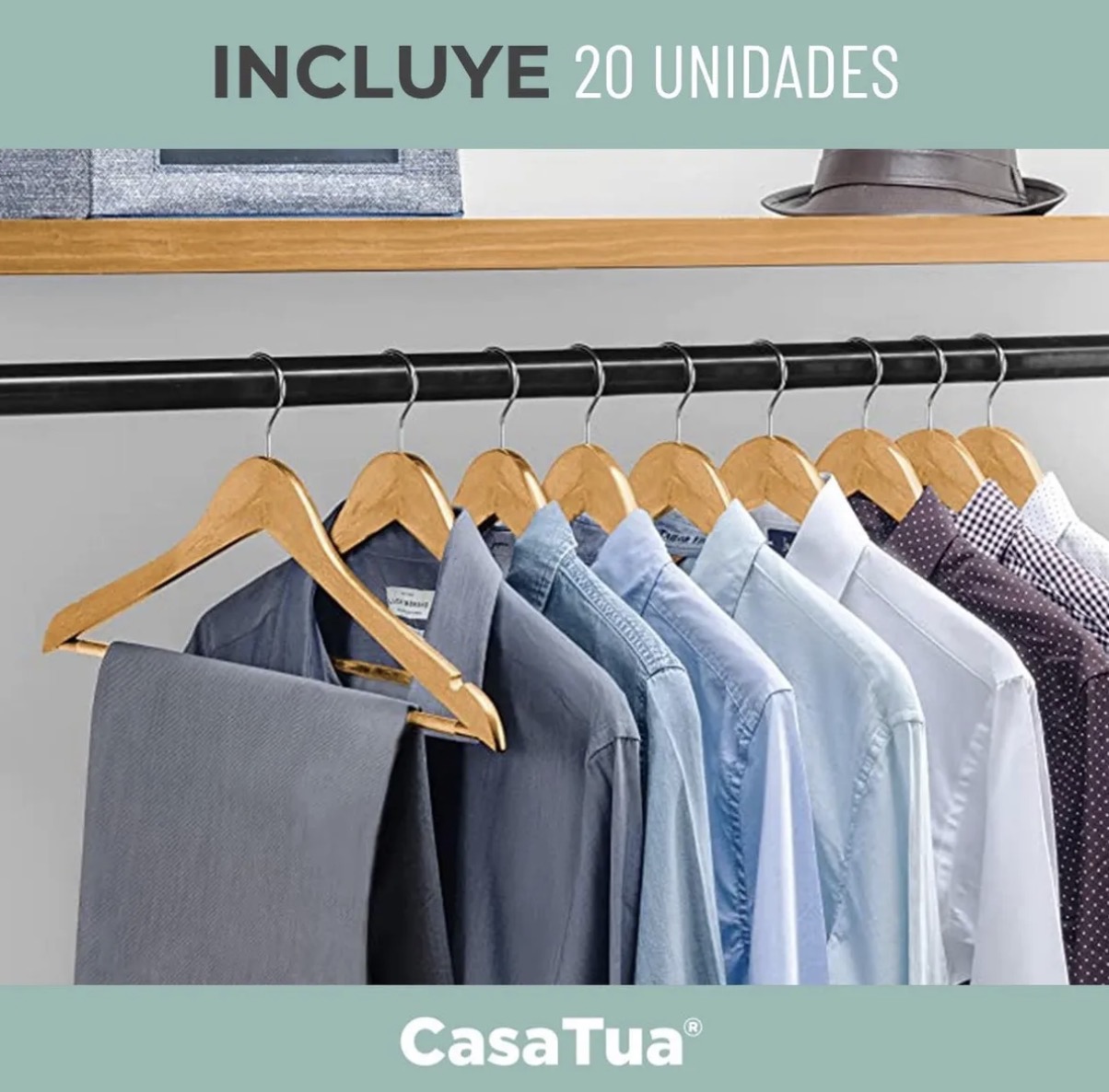 COLGADORES ROPA MADERA ANTIDESLIZANTES X20 - 2
