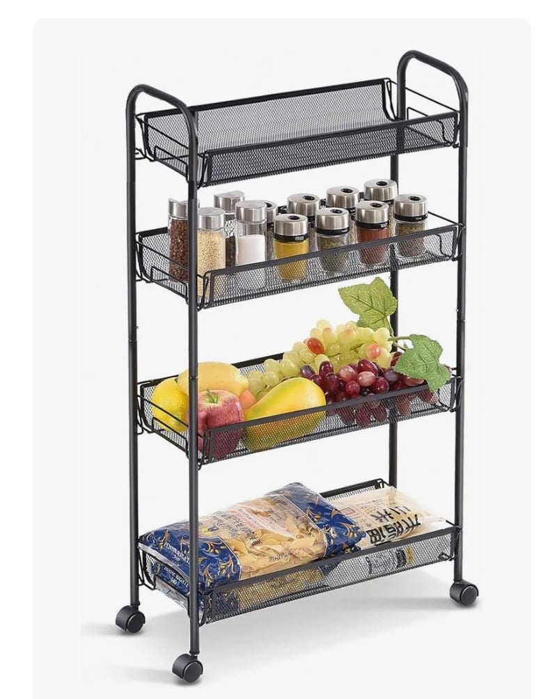 CARRO ORGANIZADOR MULTIUSO ACERO INOXIDABLE + RUEDAS - 1