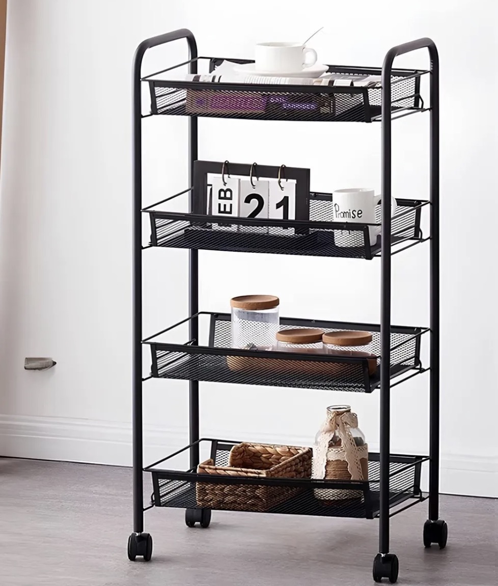 CARRO ORGANIZADOR MULTIUSO ACERO INOXIDABLE + RUEDAS - 3