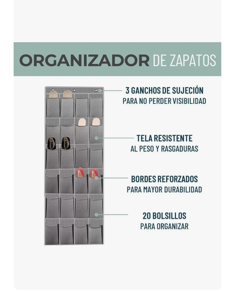 ORGANIZADOR ZAPATOS COLGANTE PUERTA 24 PARES - 2