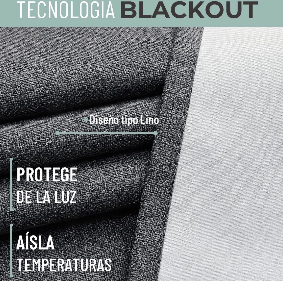 CORTINA 100% BLACKOUT ENGOMADA TERMICA - 3