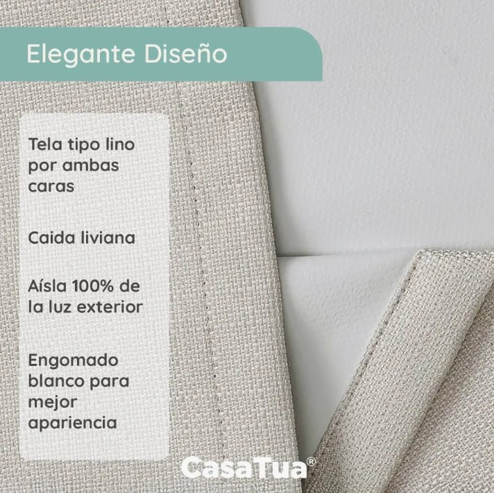 CORTINA 100% BLACKOUT ENGOMADA TERMICA - 2
