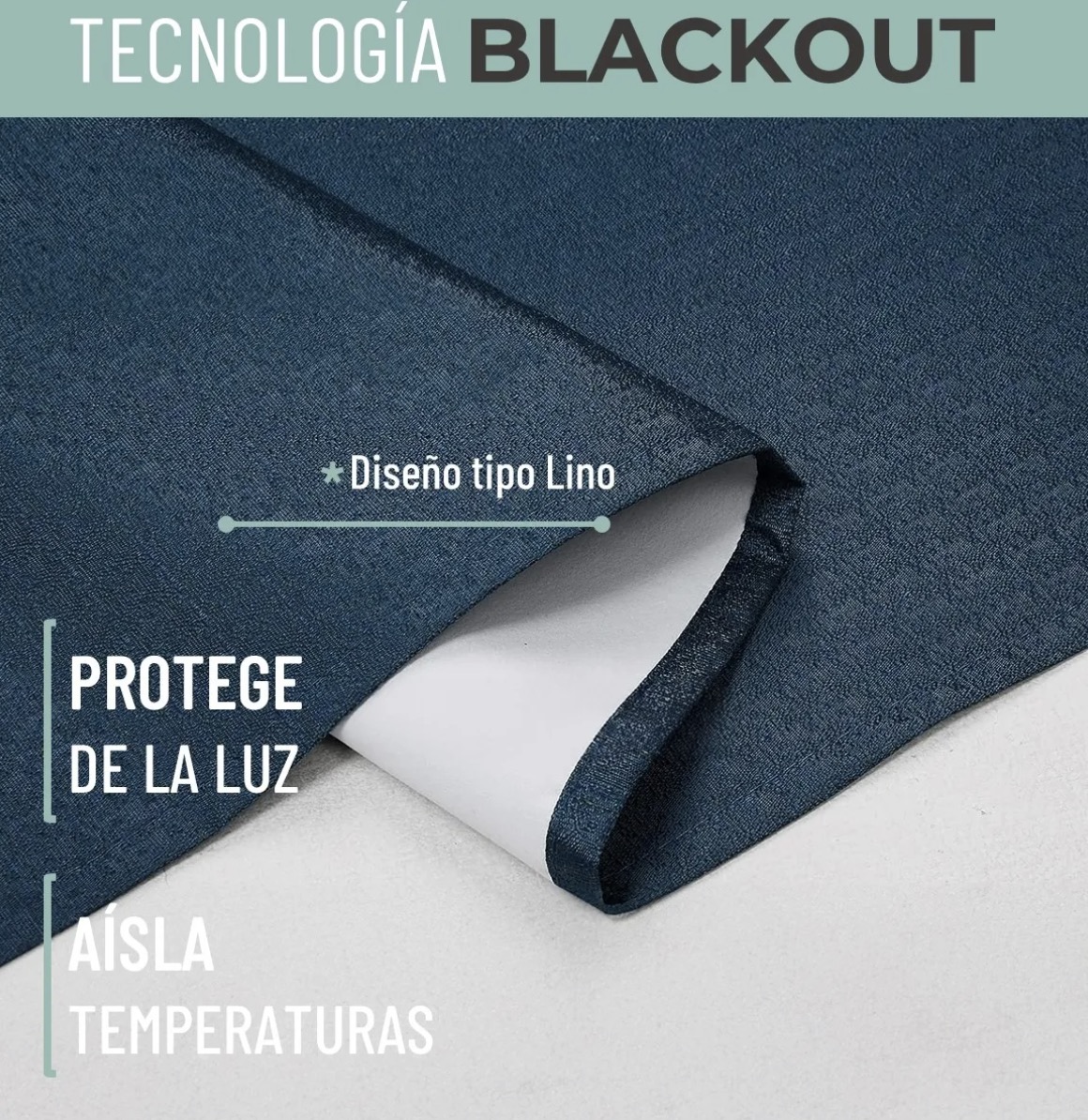 CORTINA 100% BLACKOUT ENGOMADA TERMICA - 2