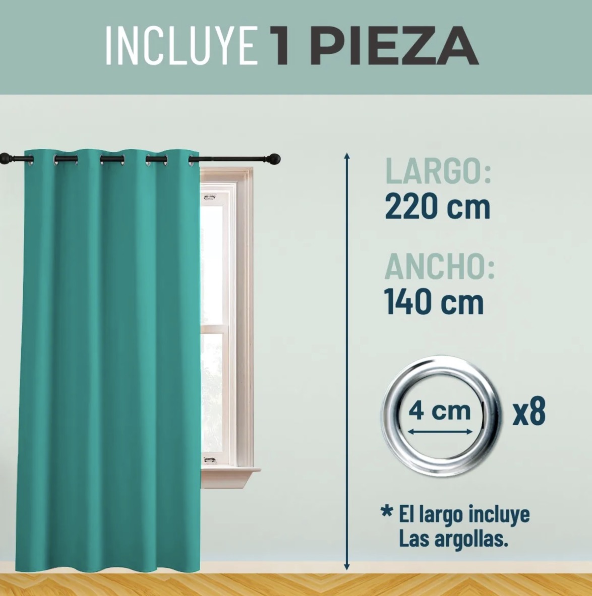 CORTINA SEMI BLACKOUT UN PAÑO 140X220CM AISLANTE - 3