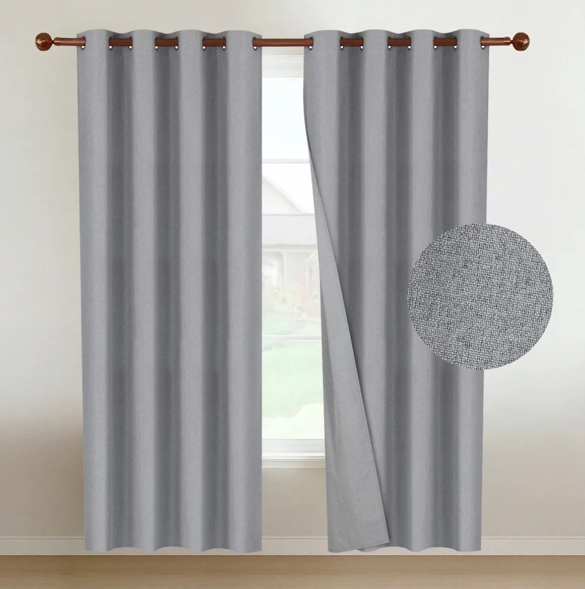 CORTINAS BLACKOUT 2 PAÑOS 140X220 TEXTURA LINO - 1